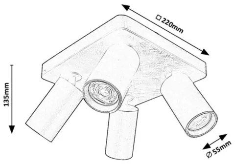 Rabalux 73084 - Bodové svietidlo YORLI 4xGU10/7W/230V čierne