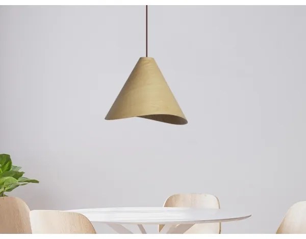 Drevený luster na lanku 1xE27/60W/230V pr. 33 cm masív/dub/kaučukovník