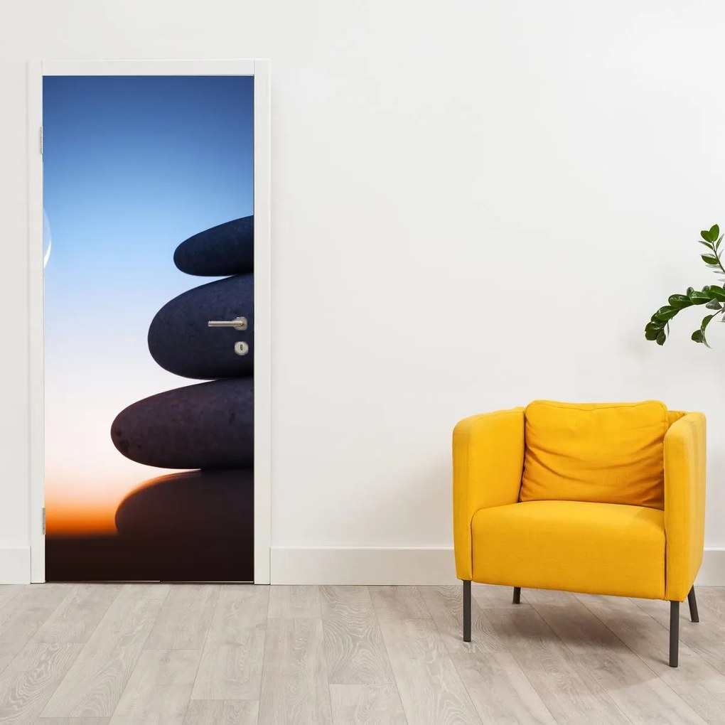 Fototapeta na dvere - Poskladané kamene na sebe (95x205cm)