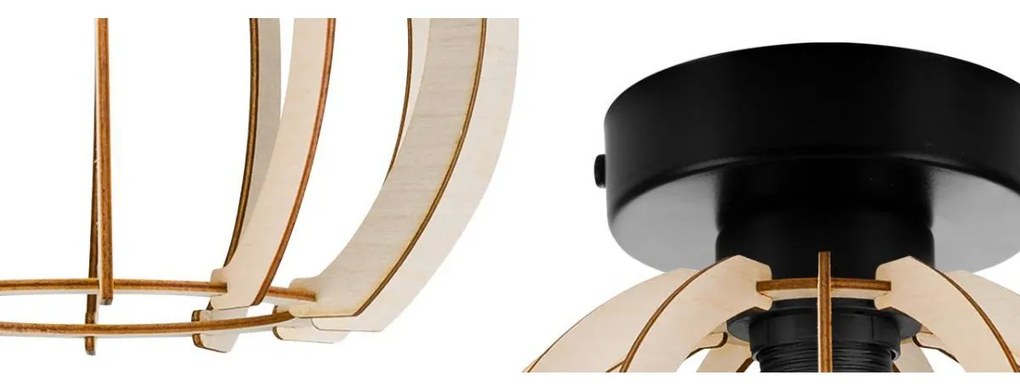 Stropné svietidlo Timber 9, 1x drevené tienidlo, kb