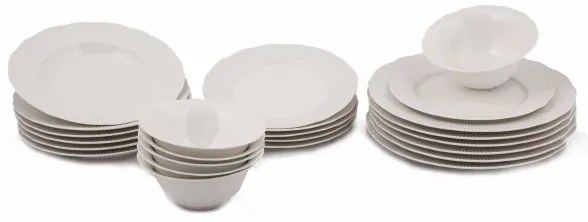24-dielna jedálna súprava z bieleho porcelánu