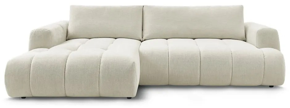 Béžová rozkladacia/s úložným priestorom rohová pohovka (ľavý roh/s leňoškou) Fuji – Bobochic Paris