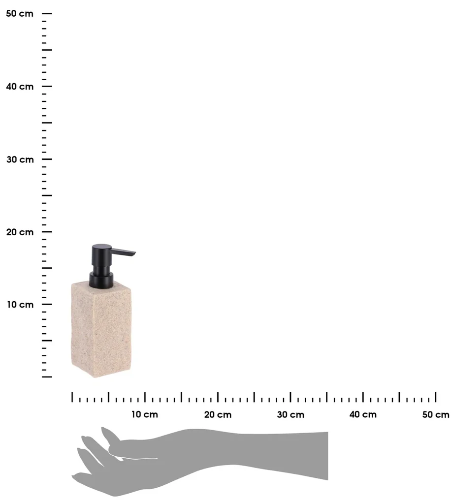 Dávkovač mydla Estiarte, piesková/s čiernymi prvkami, 260 ml