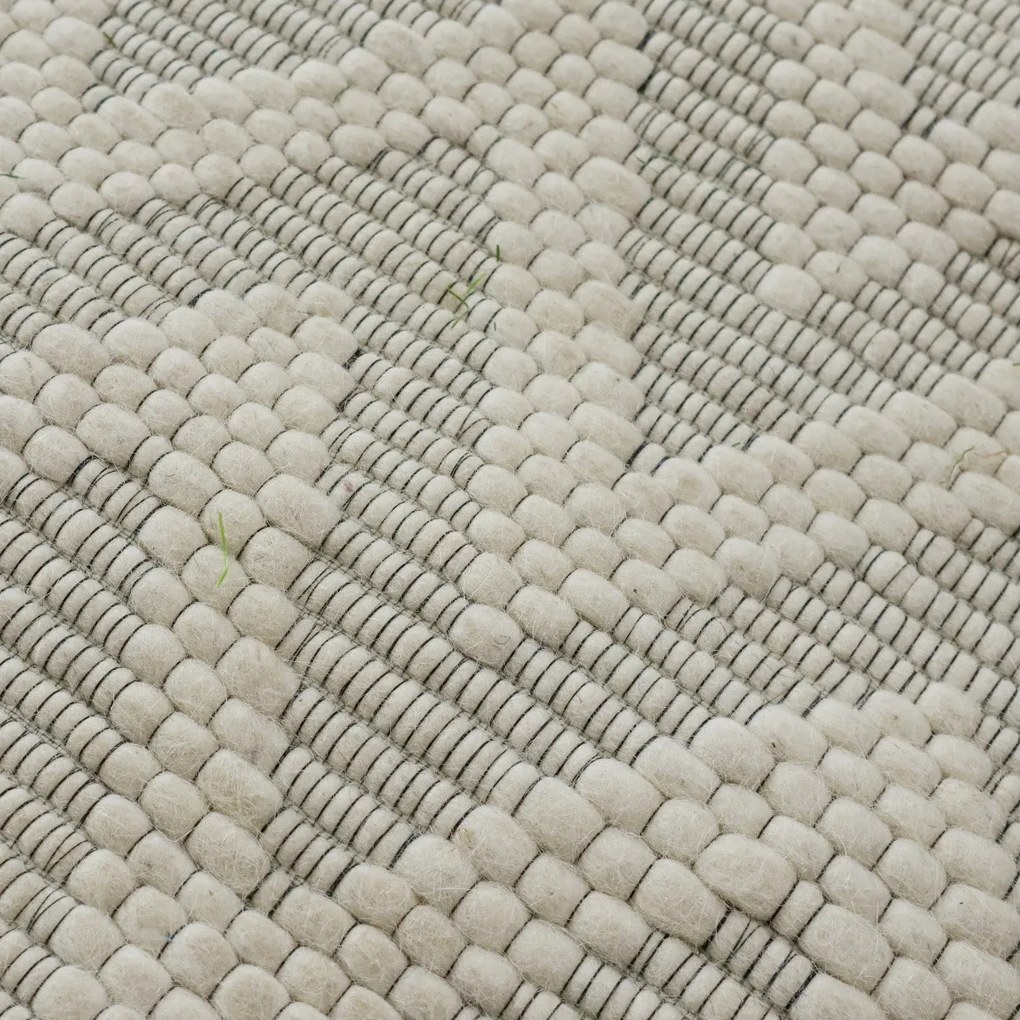 Kusový ručne tkaný koberec Woolen 5 White, 150x240, biela, obývacia izba, Asra