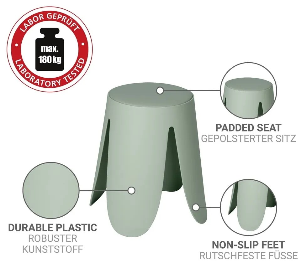 Šalviová zelená plastová stohovateľná stolička Comiso – Wenko