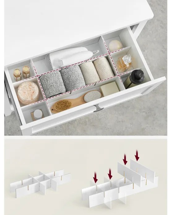 Autronic BONTEC Kúpeľňová skrinka 60x30x80cm, mdf, biela, AUK-E1054 WT Farba: Biela