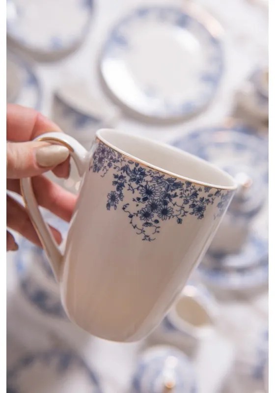 Porcelánový hrnček s modrými kvety Blue Flowers -  Blue Flowers - 12*9*11 cm / 330ml