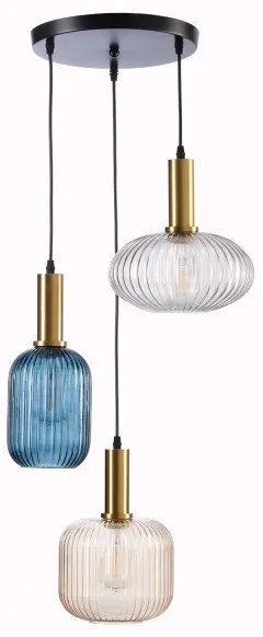 ONLI - Luster na lanku DOROTY 1xE27/22W/230V modrá/zlatá