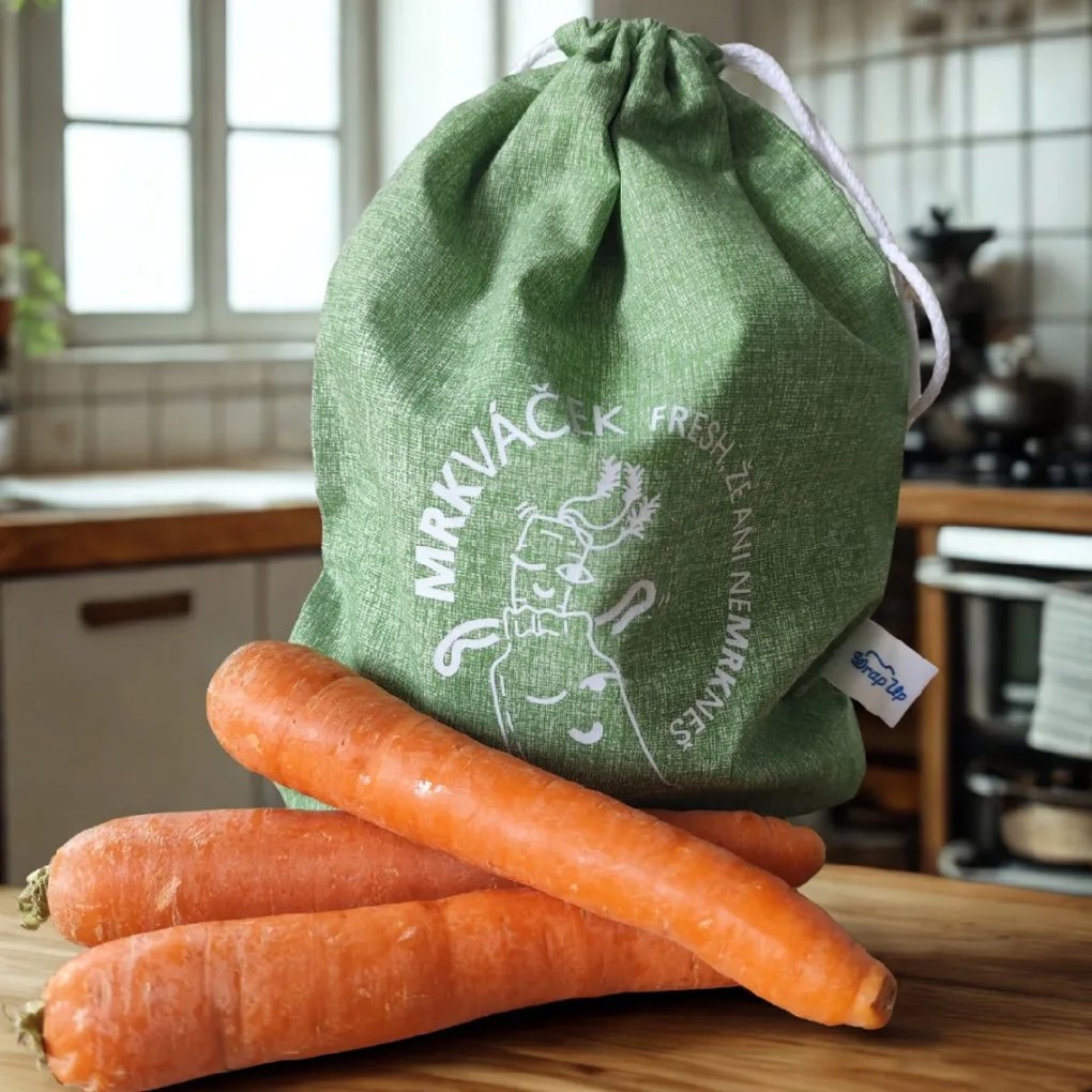Wrap - up Funkčné vrecko MRKVÁČEK, vrecko na zeleninu (1kg), aby zostala čerstvá - mix farieb Farba: zelená