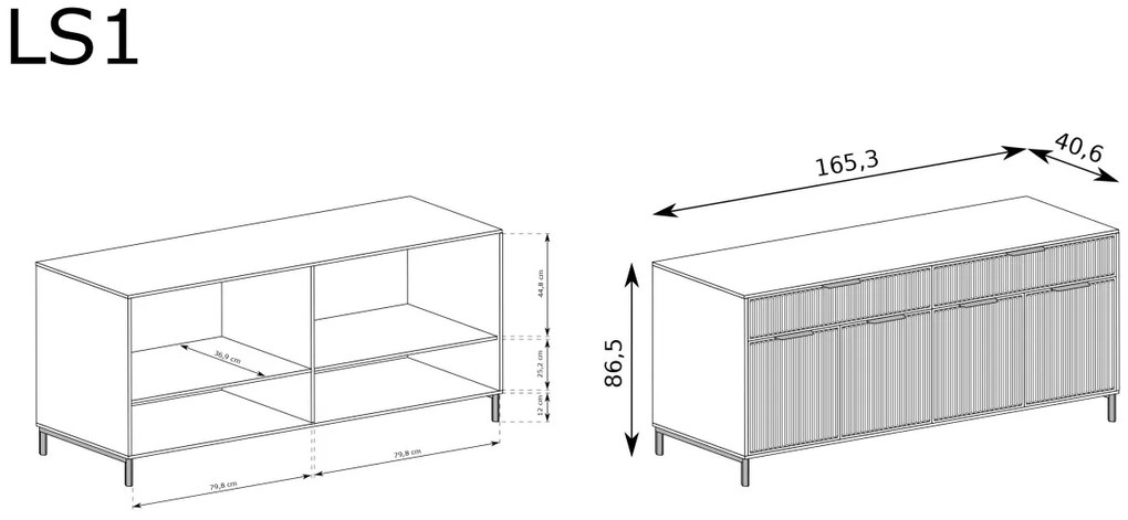 Komoda LINKaSTYLE LS1 165 cm kašmír