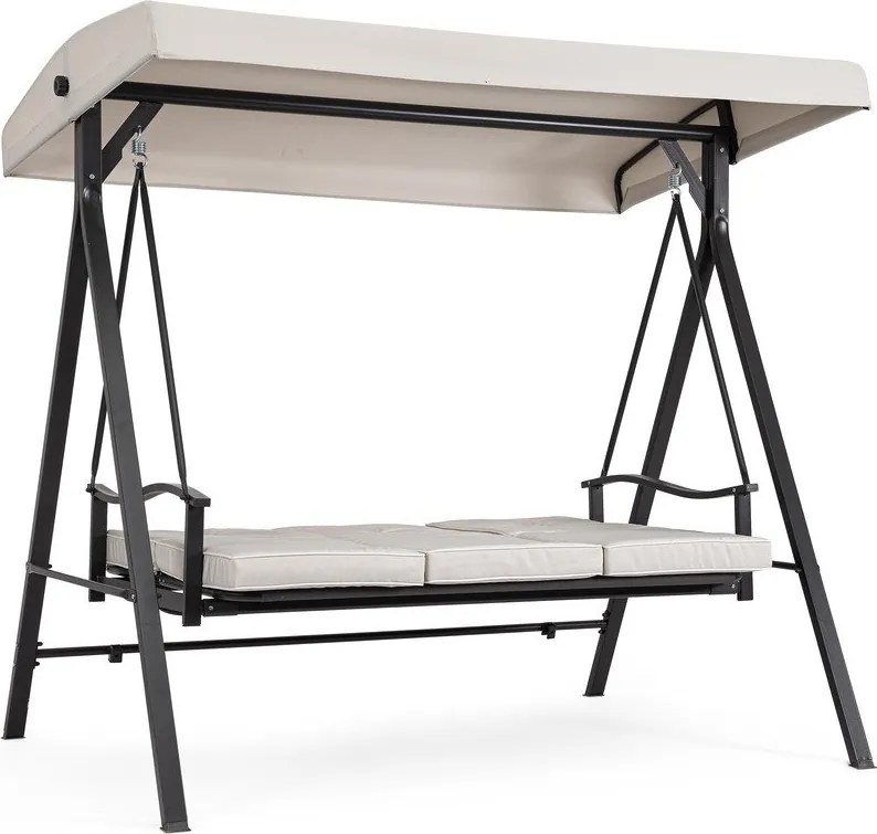 Antracitová/béžová kovová záhradná hojdačka Taurus – Bizzotto