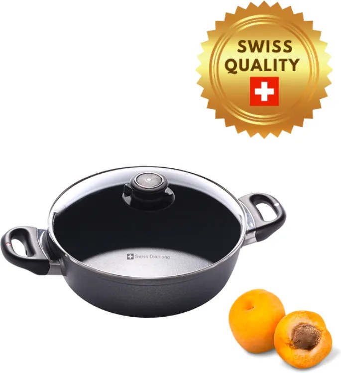 Swiss Diamond | XD6824ic-1 kastról Swiss Titan® s objemom 3 l s pokrievkou - výstavný kus | titánový