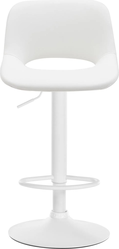 Barová stolička Camden - koženka, biely rám - Biela