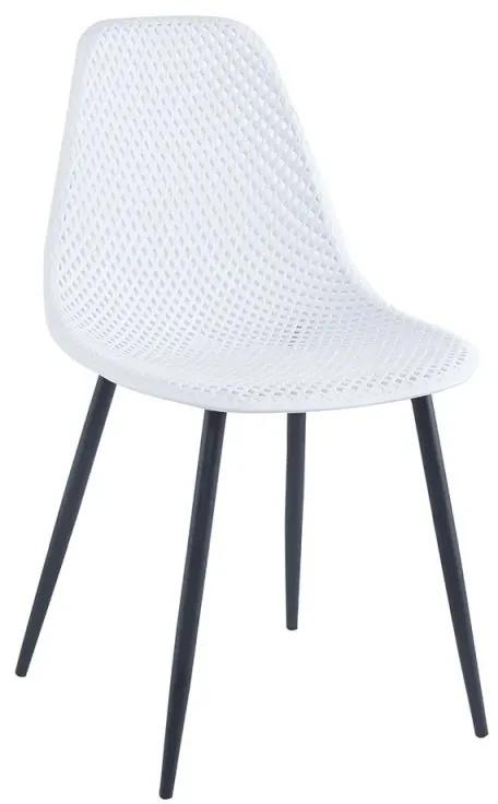 Atypická jedálenská plastová stolička biela