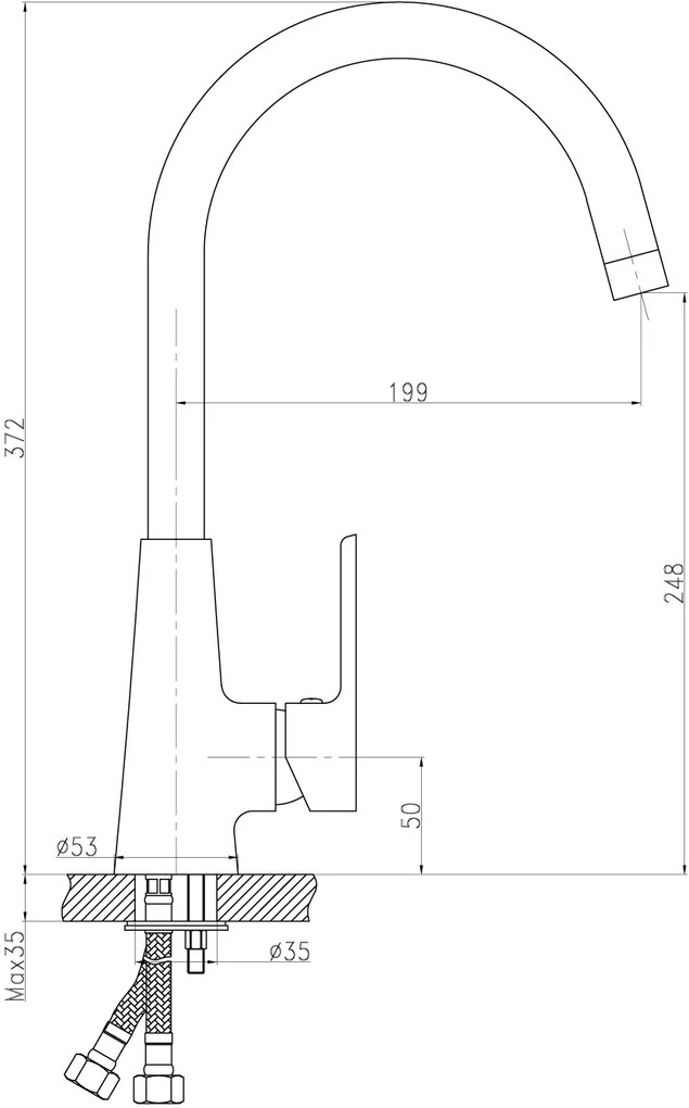 Novaservis Titania Smart, páková drezová batéria, chrómová, 98713,0
