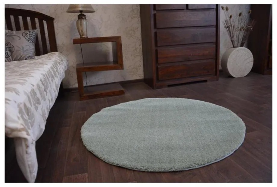 Luxusný kusový koberec Shaggy Azra zelený kruh 120cm