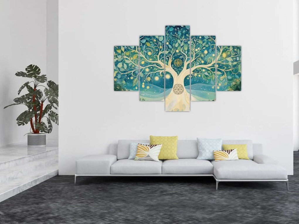 Obraz – Magický strom so špirálami (150x105 cm)