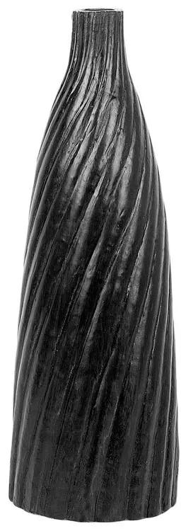 Terakota Dekoratívna váza 45 Čierna Strieborná FLORENTIA Beliani