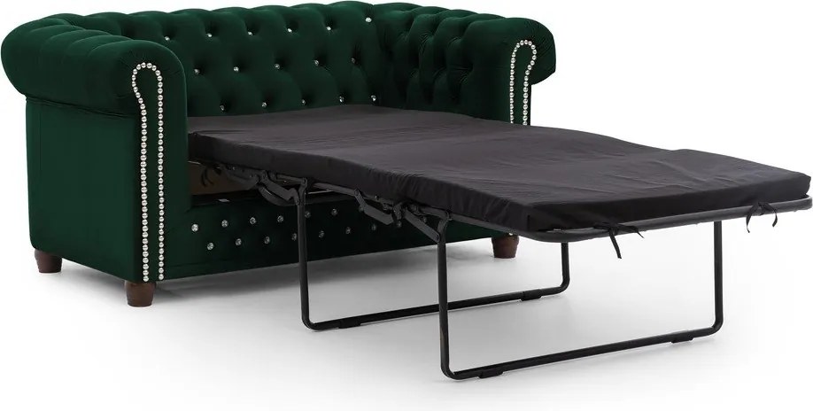 Zelená zamatová rozkladacia pohovka 148 cm York Blik – Ropez