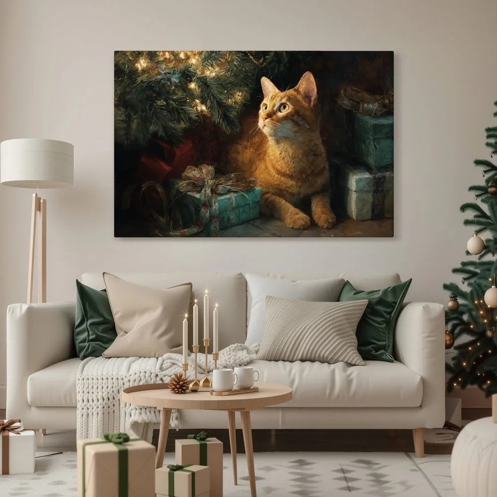 Obraz vianočné mačky si užívajú pohodu