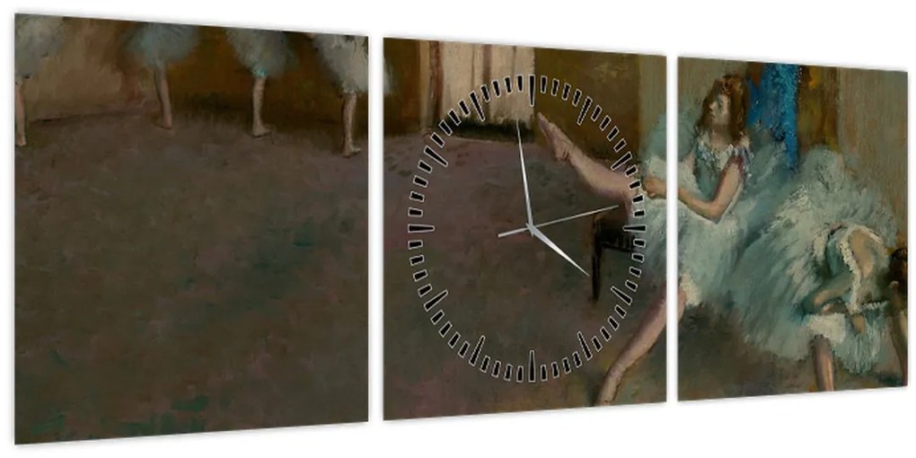 Obraz - Edgar Degas, Before the Ballet, reprodukcia (s hodinami) (90x30 cm)