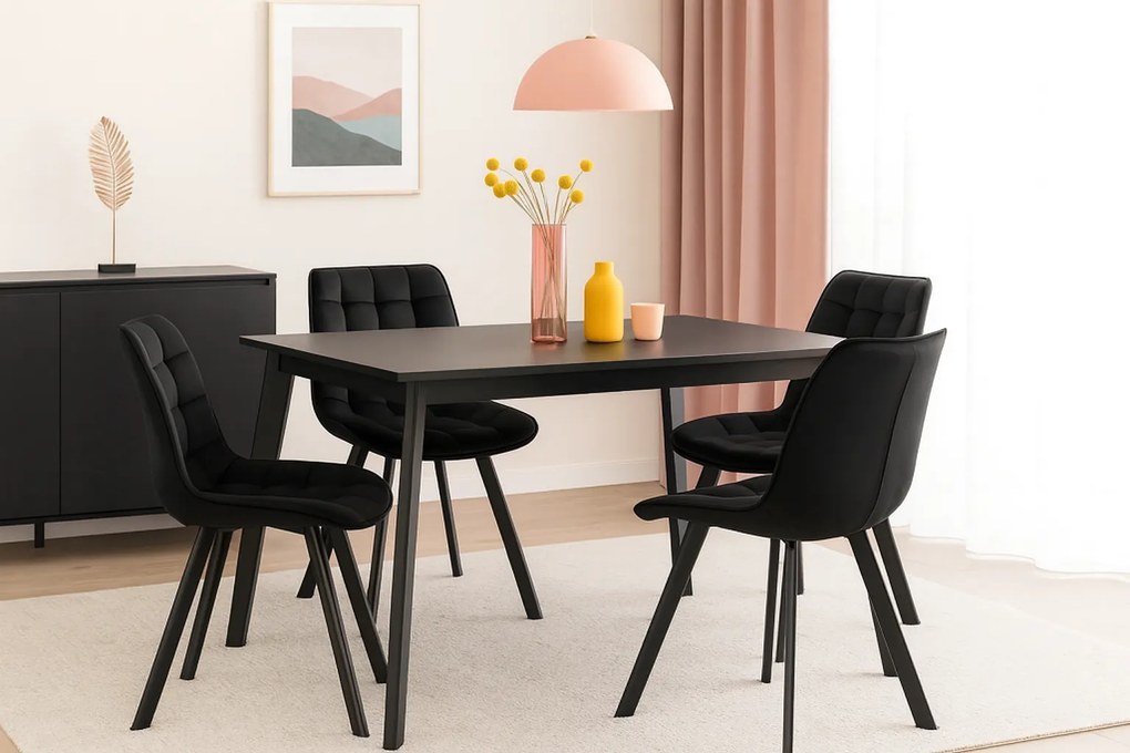 Noela Zamatová jedálenská stolička BELLA čierna