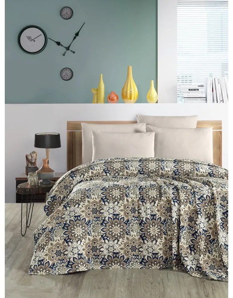 Hnedý bavlnený pléd 200x230 cm Pique - Mila Home