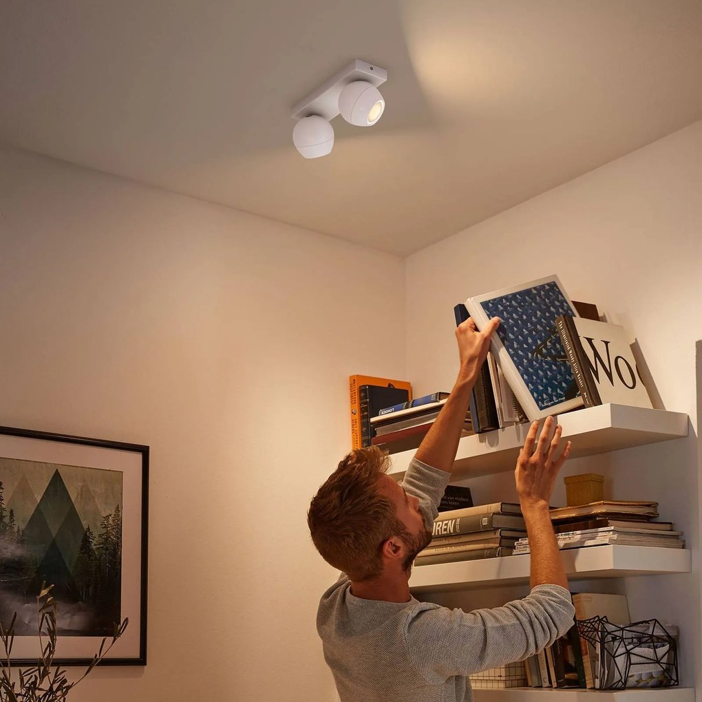 Philips Hue Buckram 2-pl. stmievací vypínač biele