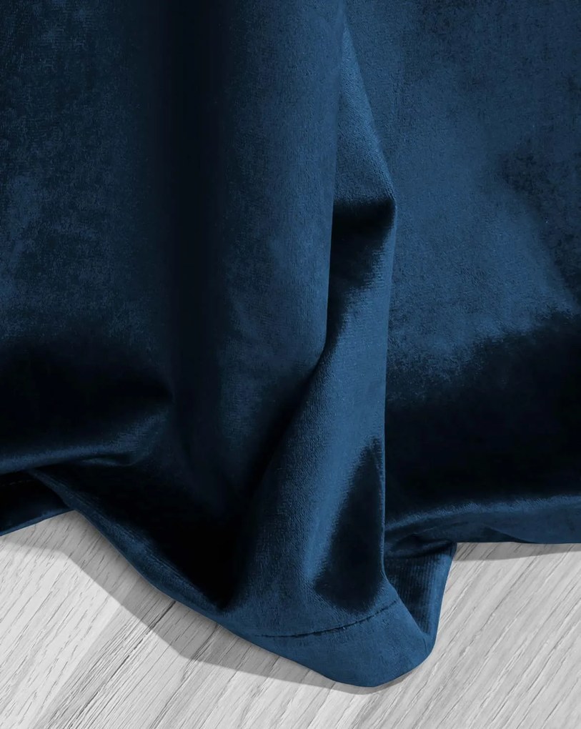 Velúrový záves GLOSSY tmavomodrý 140x250 cm