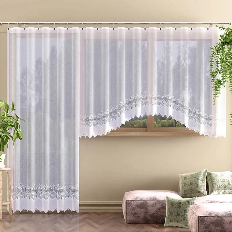 Žakárová záclona MODESTA balkónové dvere 200 x 250 cm