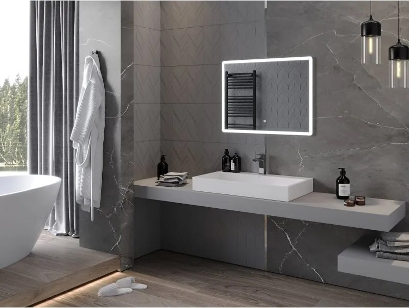 Mexen Navia kúpeľňové zrkadlo s podsvietením 80 x 60 cm, LED 6000K, antivap - 9803-080-060-611-00