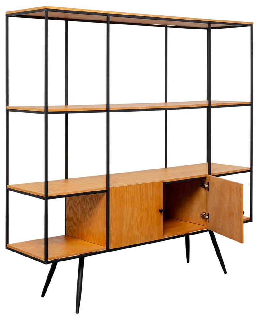 Cosy Sixties policová skrinka hnedá 180x183 cm