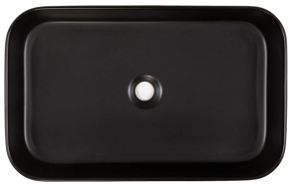 Umyvadlo na desku Carre 60 cm černé