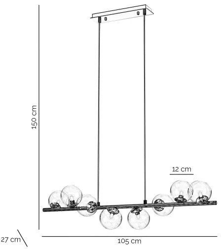 ONLI - Závesný luster na lankách KIMBERLY 8xG9/6W/230V lesklý chróm