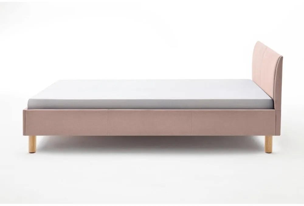 Ružová čalúnená dvojlôžková posteľ bez roštu 140x200 cm Lena – Meise Möbel