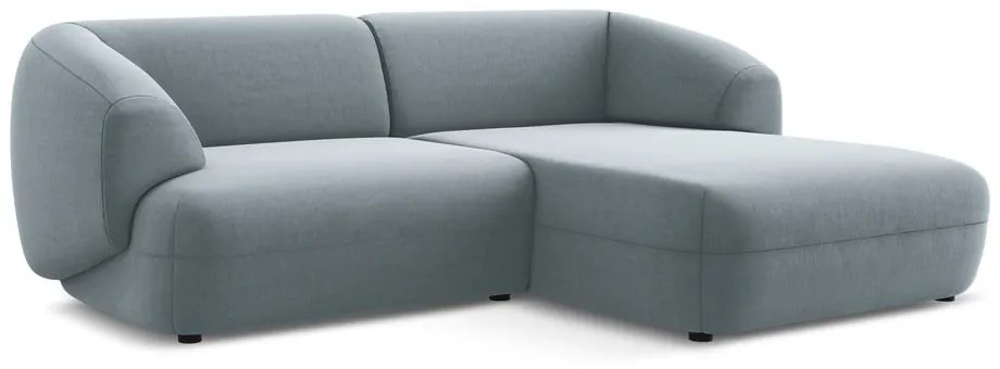 Svetlomodrá zamatová rohová pohovka (pravý roh) Moana – Makamii