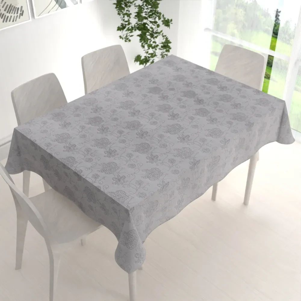 Biante Teflónový obdĺžnikový obrus TF-083 Kvetované ornamenty na sivom 60x100 cm