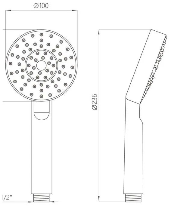 Mereo, Nástenná vaňová batéria Mada so sprchovou tyčou, hadicou, ručnou a tanierovou sprchou o 220mm, MER-CBE60101SAM
