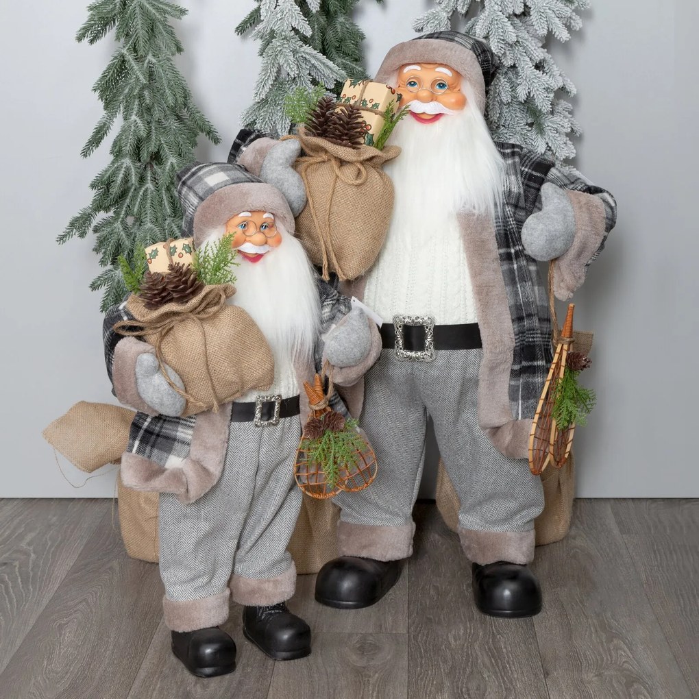 VIANOČNÁ FIGÚRKA SANTA 60 CM SIVÁ