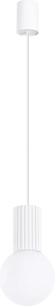 Závesné svietidlo Halo, 1x biele sklenené tienidlo, w