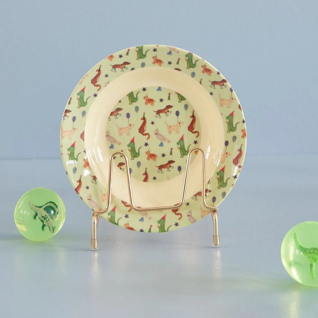 rice Melamínový hlboký tanier Party Animal Green 20 cm