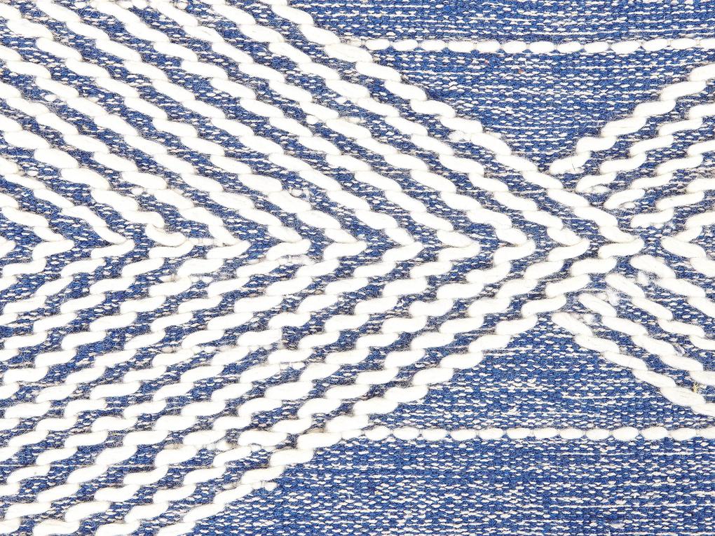 Vlnený koberec 80 x 150 cm svetlobéžová/modrá DATCA Beliani