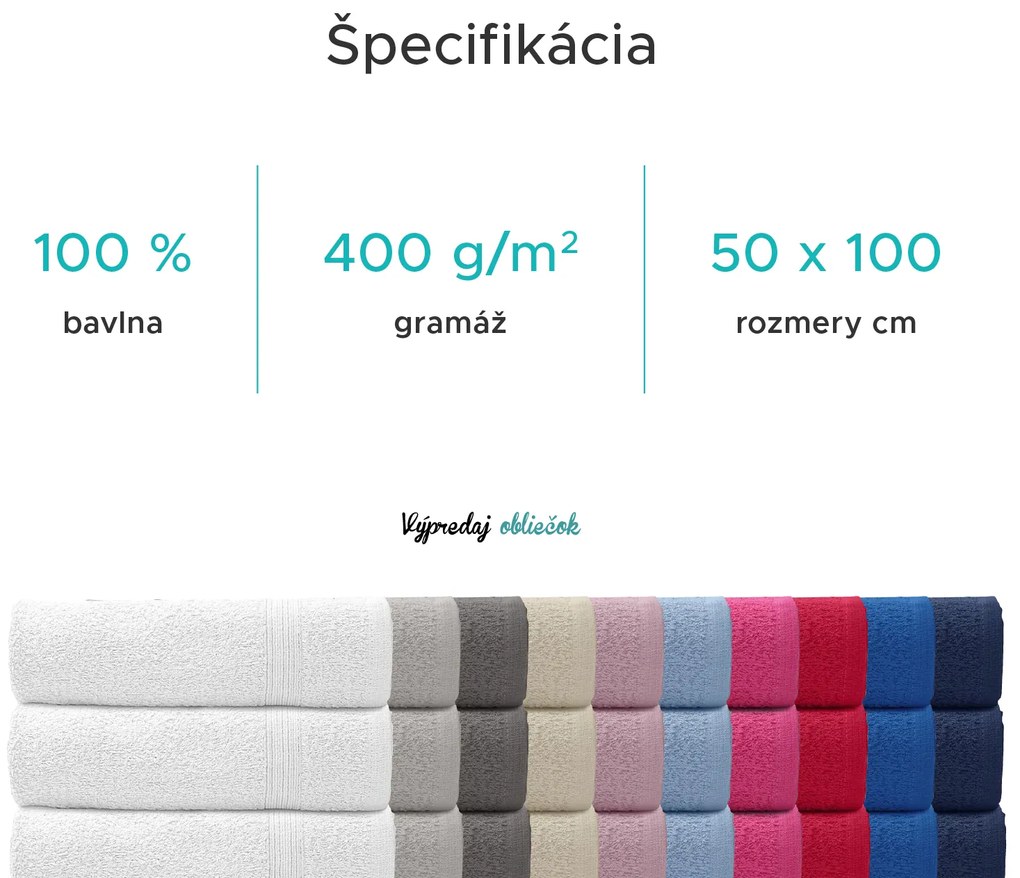 Uterák ELEGANZA 50x100 cm vínový, 100% bavlna