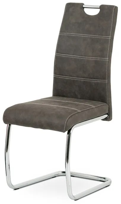 Autronic BONTEC Jedálenská stolička, čierna, látka, HC-483 BK3 Farba: Šedá