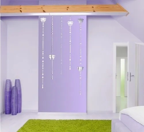 Set dekoračných nalepovacích zrkadiel na stenu