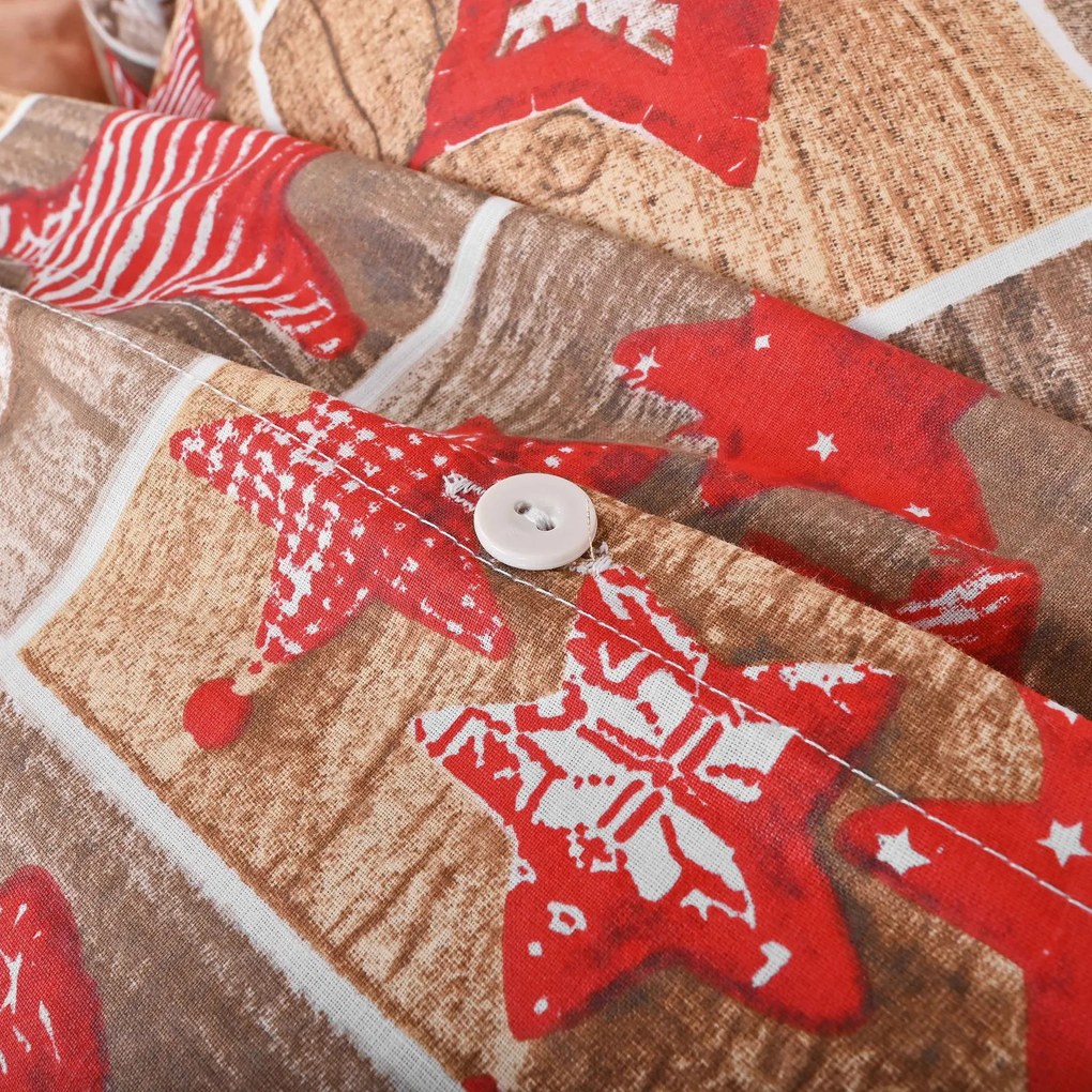 Vianočné bavlnené obliečky Ginger EMI: Štandardný set jednolôžko obsahuje 1x 140x200 + 1x 70x90