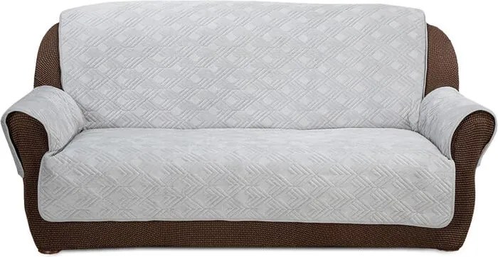 Prikrývky s opierkami CRYSTAL šedé trojkreslo - sedák 170 cm