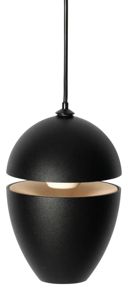 Moderné čierne závesné svietidlo pre 1-fázový koľajnicový systém vrátane LED - Magnetic Eggy