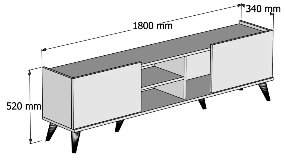 TV stolík ELEGANTE 180 cm orech