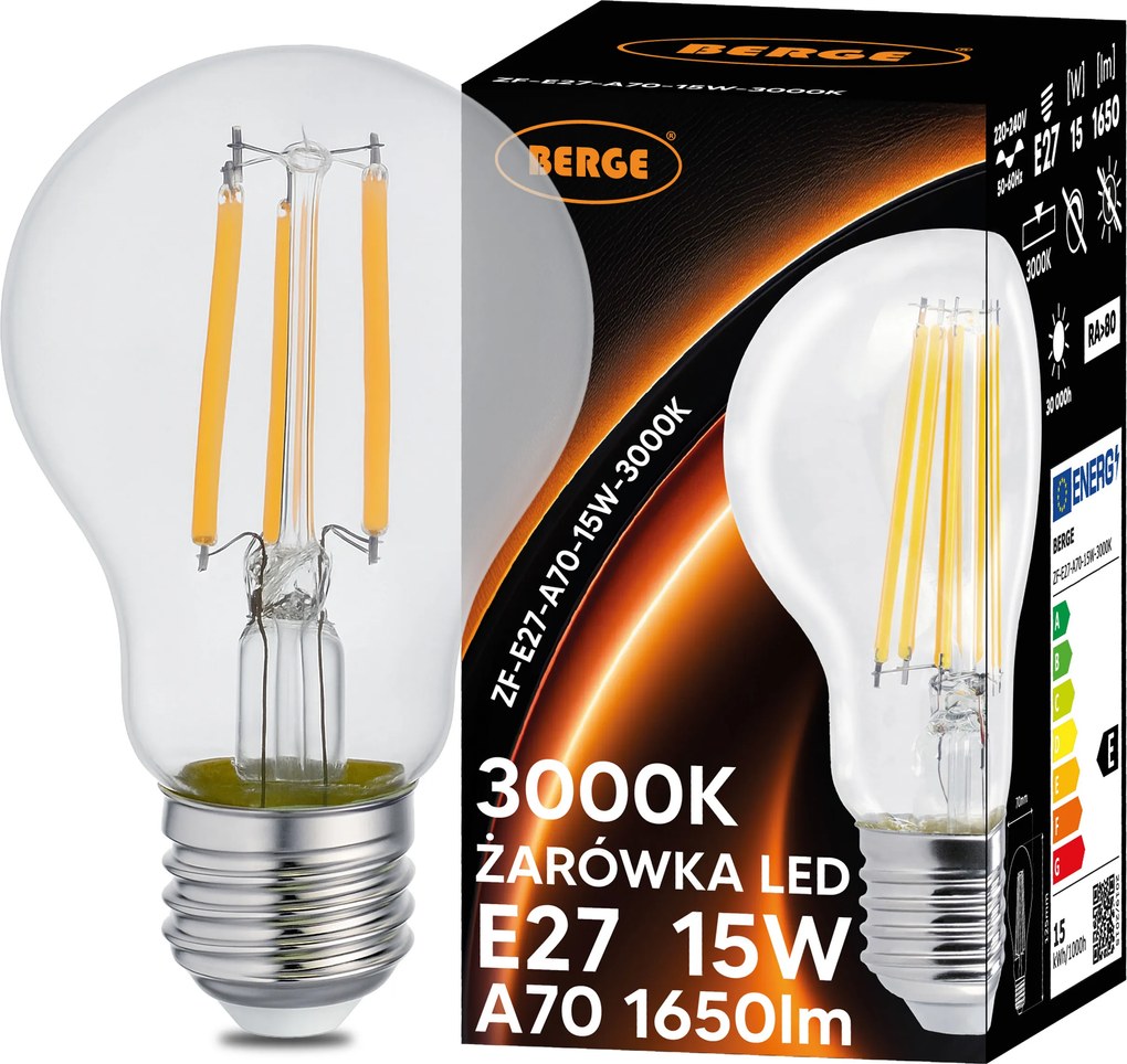 SADA 6x LED žiarovka E27 15W 1650lm 3000K - tepla biela